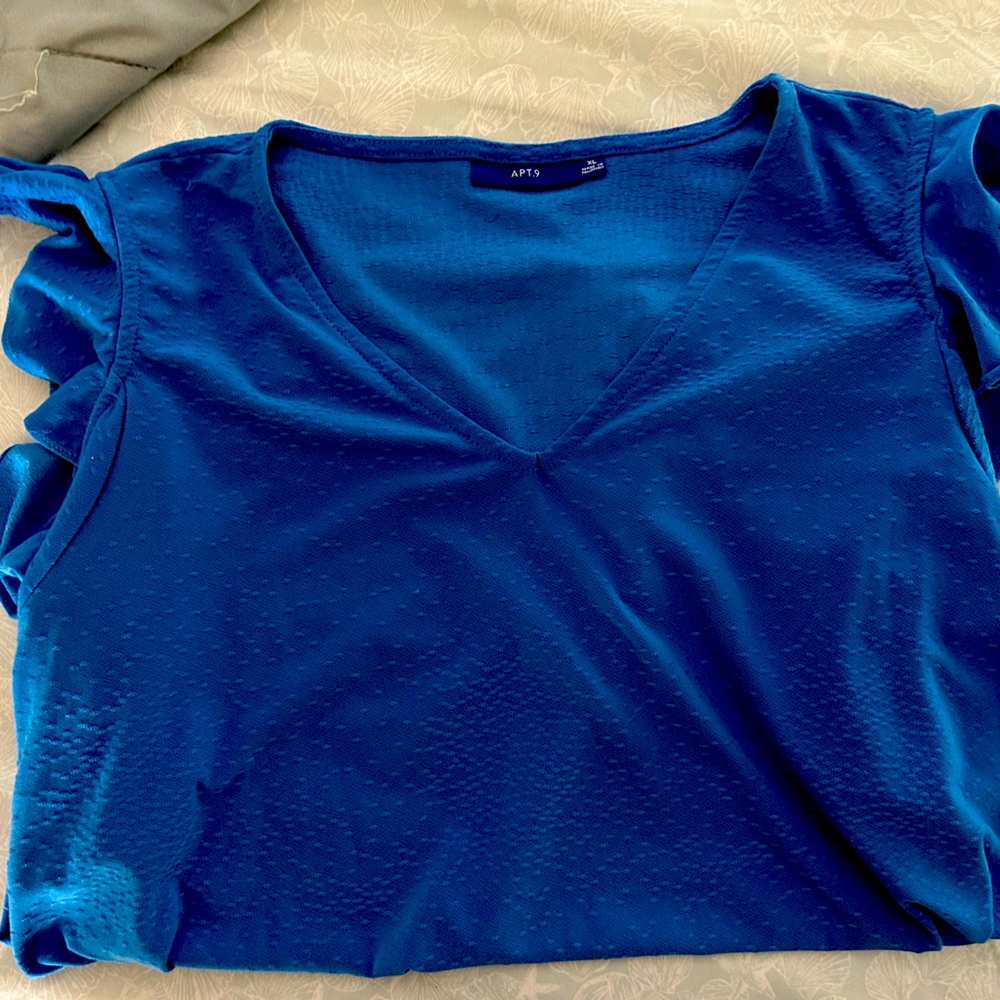 Blue short sleeve blouse